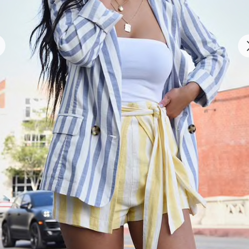 Yellow and white shorts